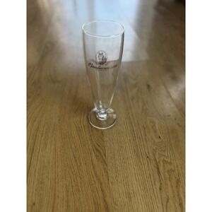 Budweiser Since 1876 Flute Beer Glass Gold Rim with Horse Logo
